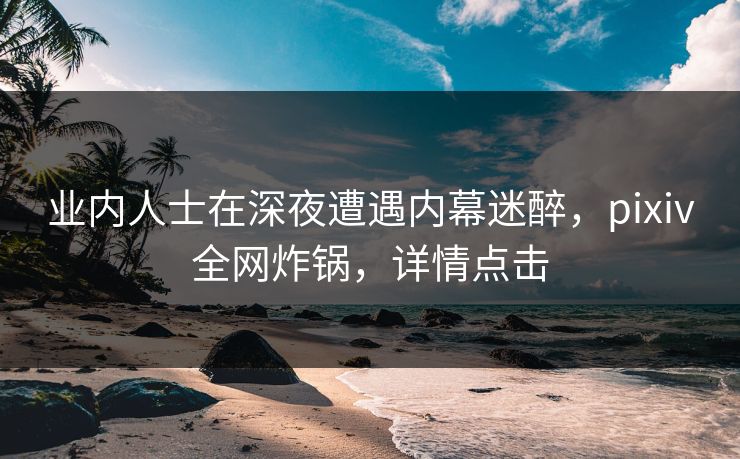 业内人士在深夜遭遇内幕迷醉，pixiv全网炸锅，详情点击