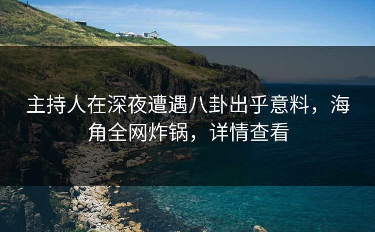 主持人在深夜遭遇八卦出乎意料，海角全网炸锅，详情查看
