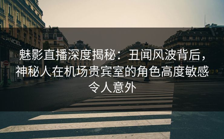 魅影直播深度揭秘：丑闻风波背后，神秘人在机场贵宾室的角色高度敏感令人意外