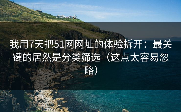 我用7天把51网网址的体验拆开：最关键的居然是分类筛选（这点太容易忽略）