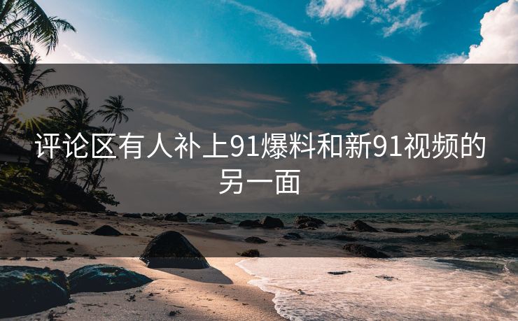 评论区有人补上91爆料和新91视频的另一面